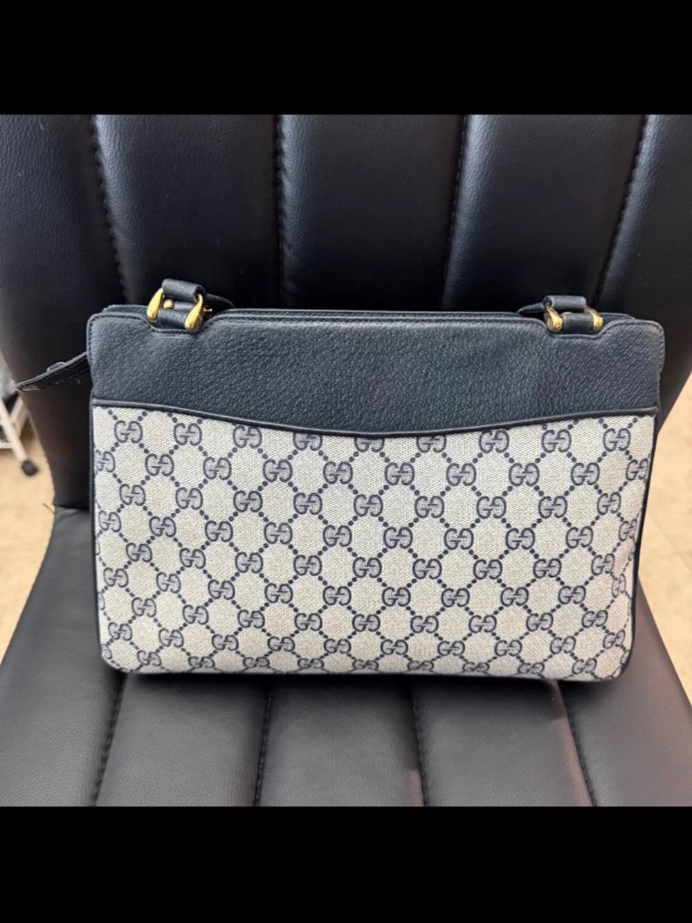 Gucci Vintage Navy Shoulder Bag - Picture 5 of 8